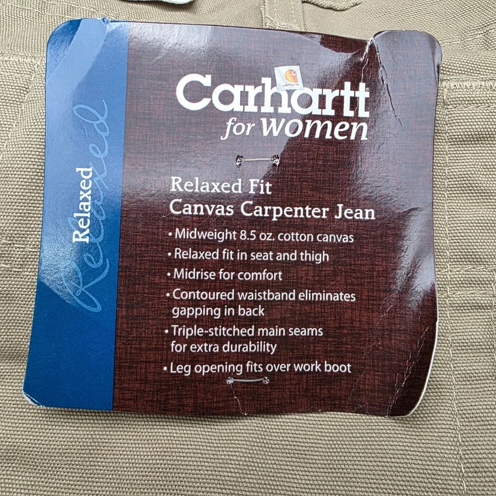 Vtg 2009 Carhartt Women's 8x30 Carpenter Pants NWT Golden Khaki Canvas WB159 GKH